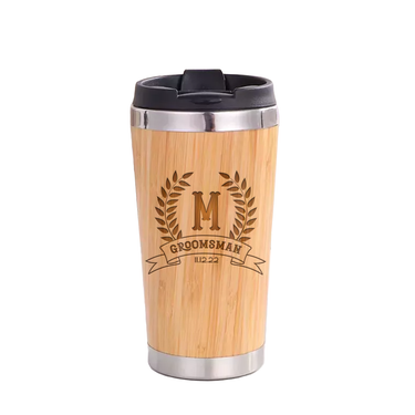 Custom Monogram Engraved 15oz Bamboo Tumbler